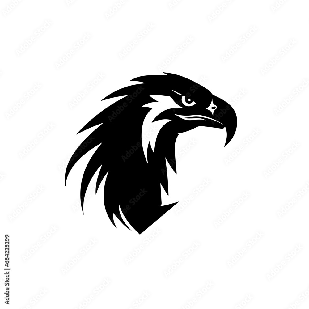 Obraz premium Black eagle silhouette vector