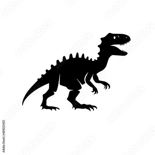 Black dinosaur silhouette vector © sch_ai