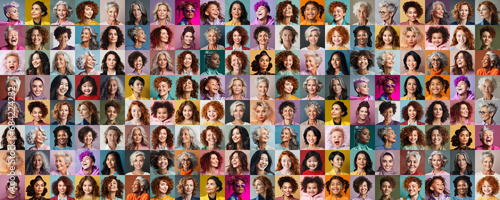 Large panorama of women and girls of many generations photo