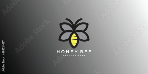 Honey bee logo inspiration. Premium Vector