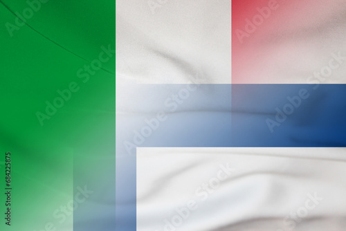 Italy and Finland political flag international negotiation FIN ITA