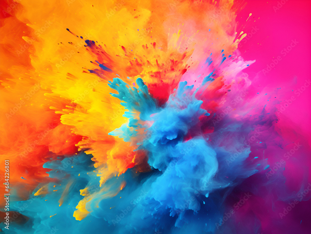 Abstract background Holi festival day celebration. Generative AI