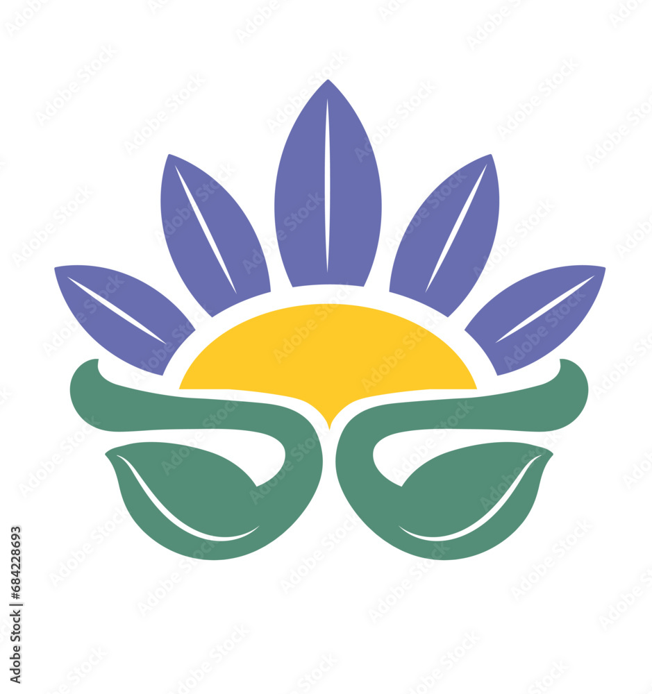 Fototapeta premium abstract water lily with sun cup