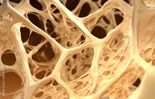 Bone structure in osteoporosis. Vitamin D deficiency, fractures, estrogen photo