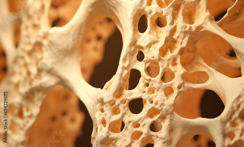 Bone structure in osteoporosis. Vitamin D deficiency, fractures, estrogen photo