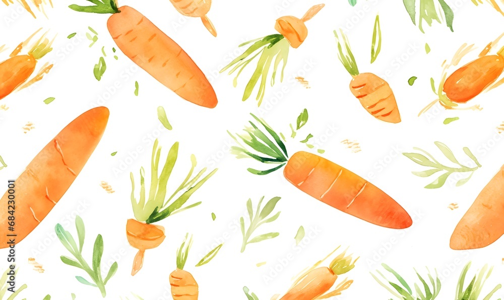 seamless pattern with carrots, Generative AI seamless pattern with carrots, Generative AI