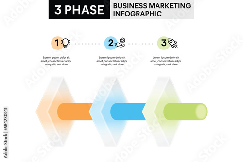 3 Phase Diamond Shape Infographic in Glassmorphism Style with Cylinder Pipeline Infographic Template Illustration for Business Report.