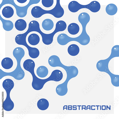 Vector abstract futuristic background with spherical shapes. Business technology presentation. Chemical bonds of elements.