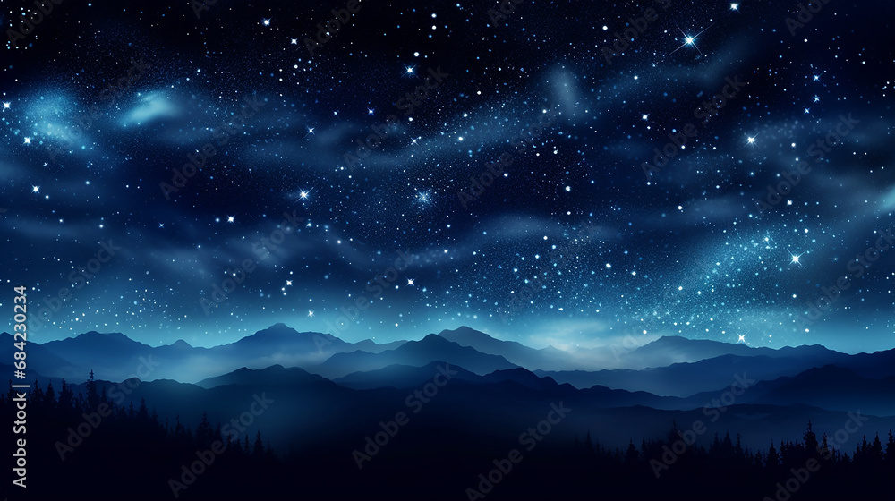 Fototapeta premium Night Sky Filled with Stars Isolated