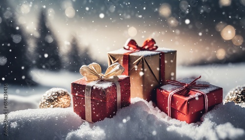 christmas background with gift boxes