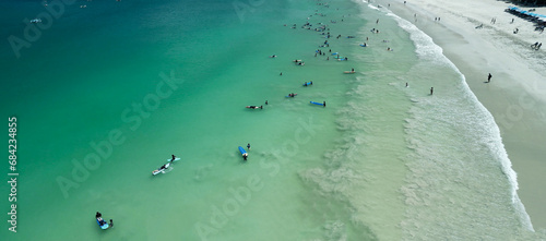 Aerial view of Selong Belanak Beach in Lombok, Indonesia photo