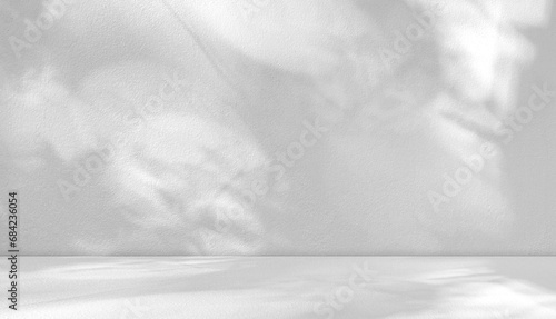 Empty shadow light overlay concrete wall backdrop background and floor perspective well display products background and text present on free space photo