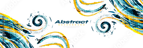 Abstract and Colorful Brush Background with Halftone Effect. Brush Stroke Illustration for Banner, Poster, or Sports Background. Scratch and Texture Elements For Design