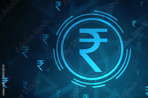 Indian Rupee symbol on financial Background, Growth of Indian stock market, Abstract finance background, Stock market Concept background