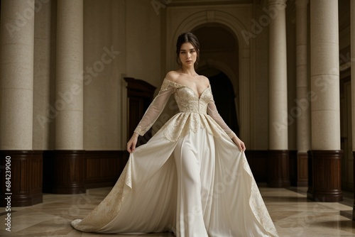 woman in elegant dress 