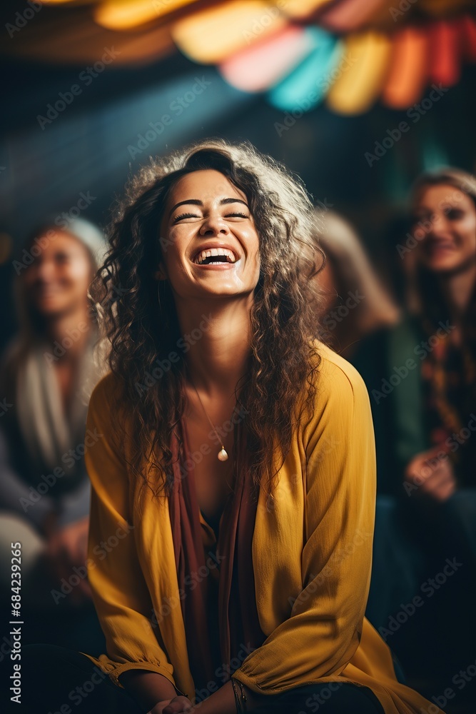 Professional therapists conduct an open group session and a comforting smile, emphasizing the importance of mental health and counseling. Generative ai Professional therapists conduct an open group session and a comforting smile, emphasizing the importance of mental health and counseling. Generative ai