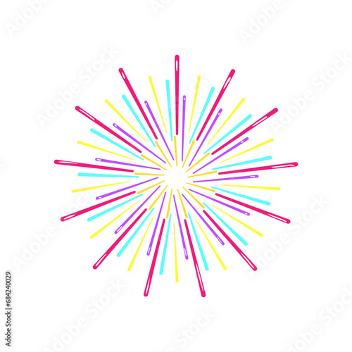 sky firework cartoon. firework light, happy celebrate, display new sky firework sign. isolated symbol vector illustration