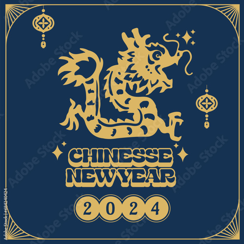 Chinesse New Year -  Classic Gold Blue