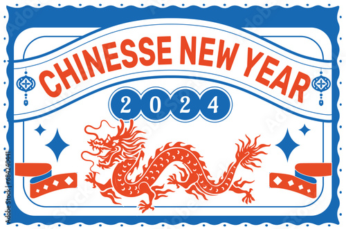 Chinesse New Year -  Classic line Retro Old Style