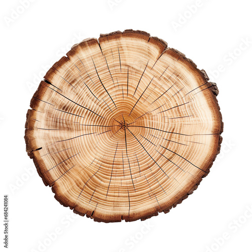 front view sycamore tree slice cookie isolated on a white transparent background  photo