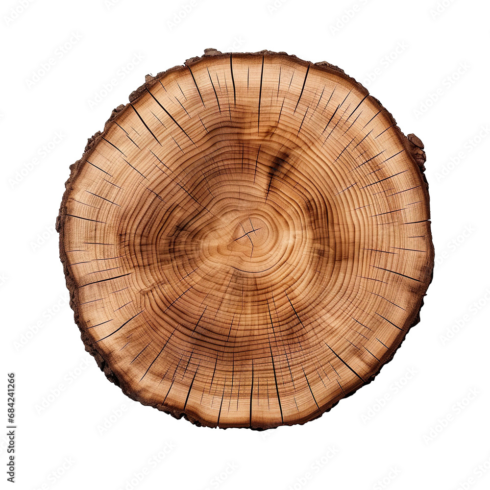 front view willow tree slice cookie isolated on a white transparent background 