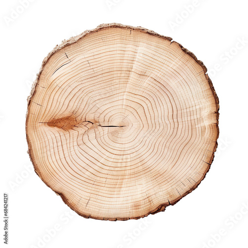 front view ash tree slice cookie isolated on a white transparent background 