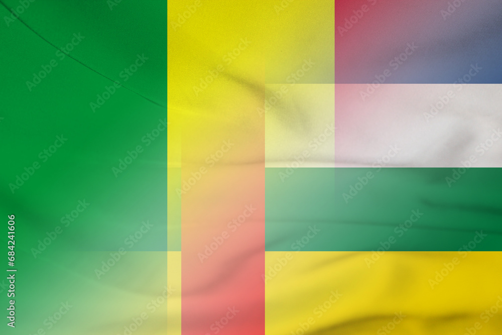Obraz premium Mali and Central African Republic national flag transborder negotiation TCD MLI