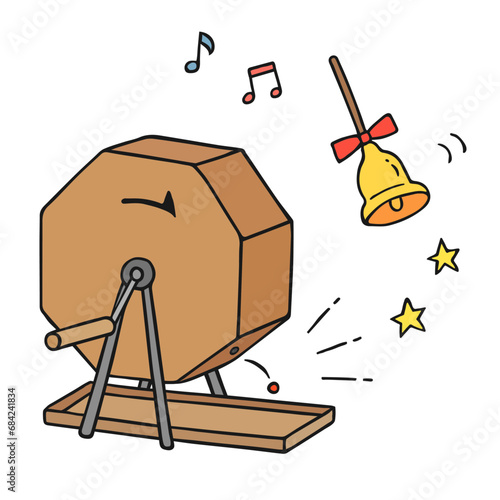 福引きのガラガラ回すやつのイラスト（カラー）