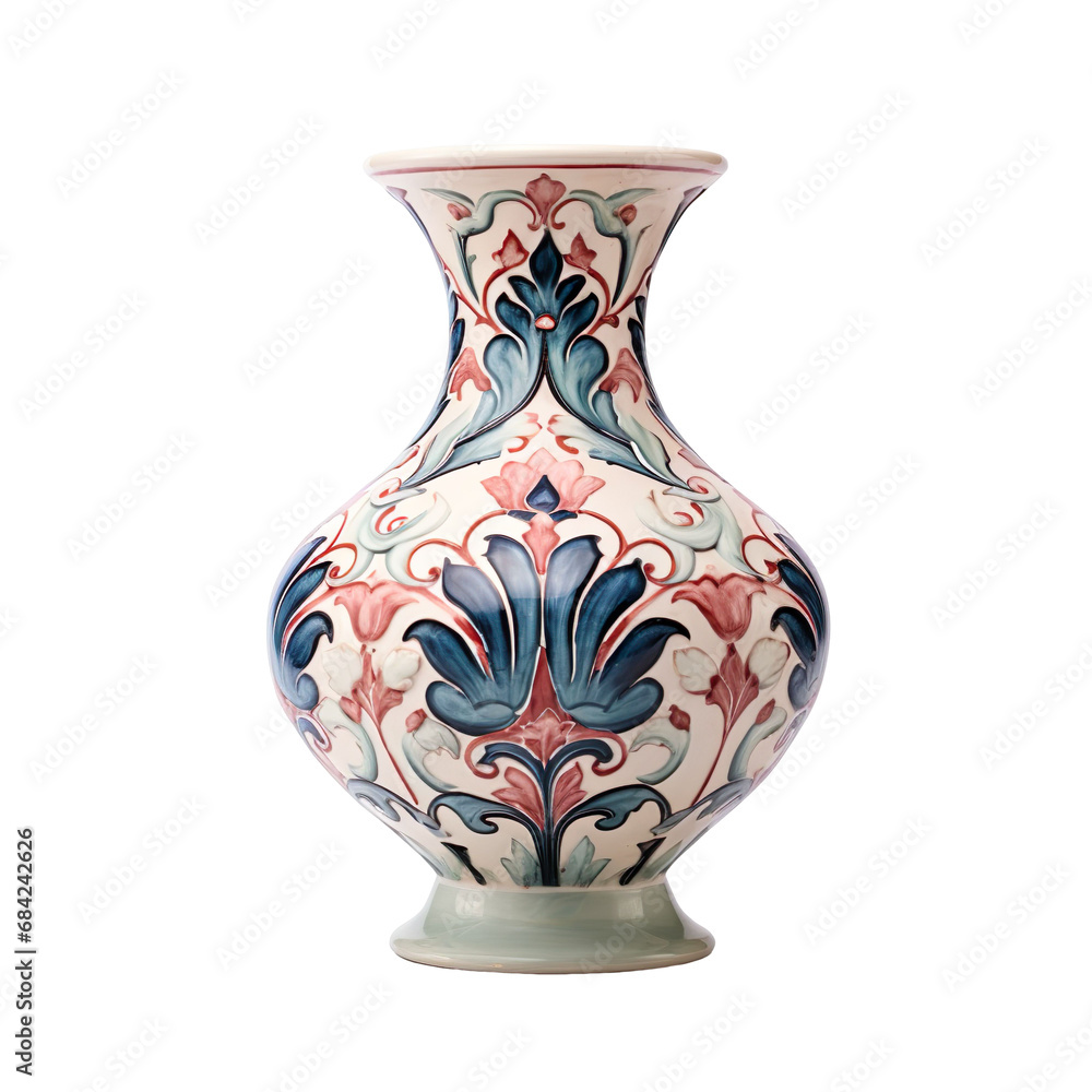 front view of Royal Doulton Ceramic vase isolated on a white transparent background