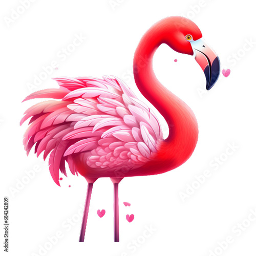 pink flamingo isolated, generative ai