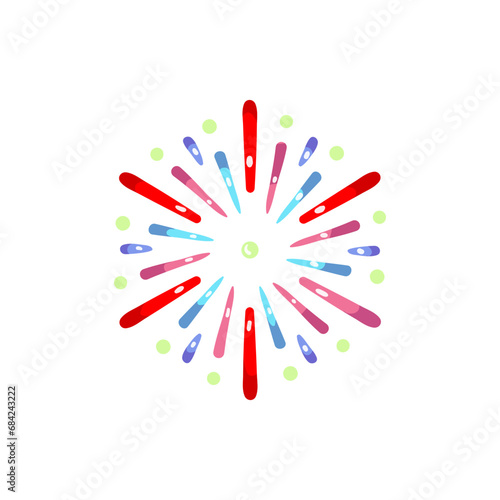 happy firework cartoon. celebrate display, new festive, fire year happy firework sign. isolated symbol vector illustration