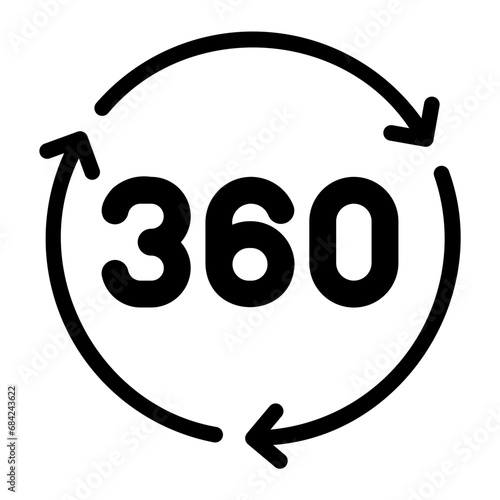 360 feedback glyph icon