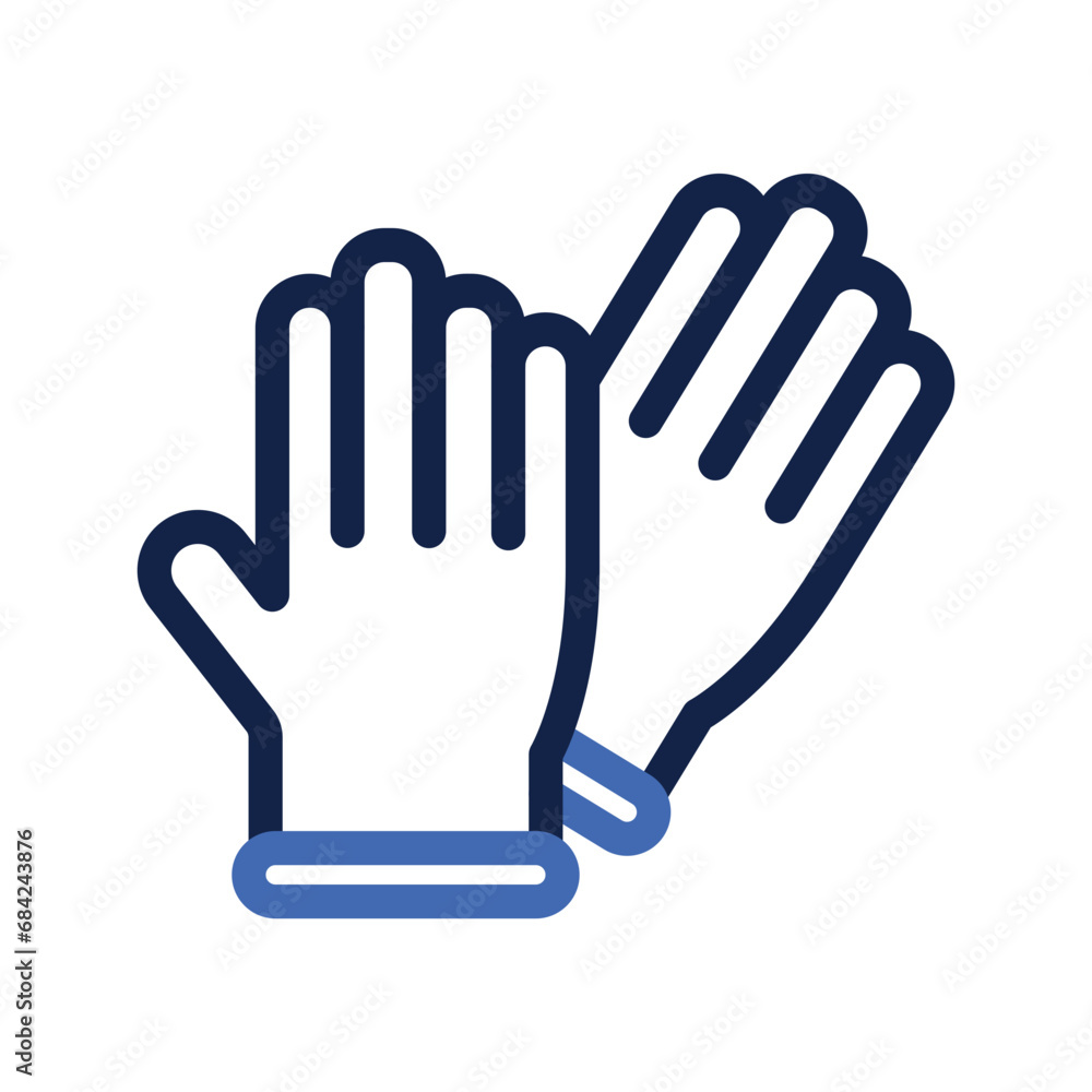 Rubber Gloves Outline 2 Color Icon Rubber Gloves Outline 2 Color Icon