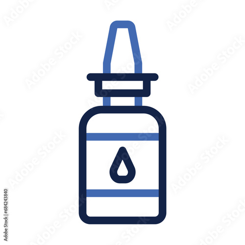Nasal Spray Outline 2 Color Icon