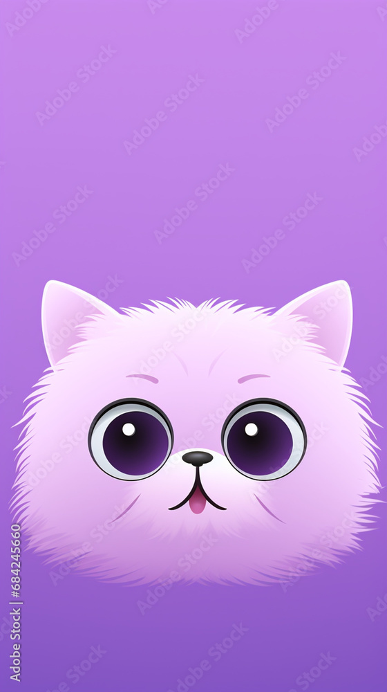 happy cat head, cartoon, minimalism, HD, 8K, light purple gradient background created with Generative Ai happy cat head, cartoon, minimalism, HD, 8K, light purple gradient background created with Generative Ai
