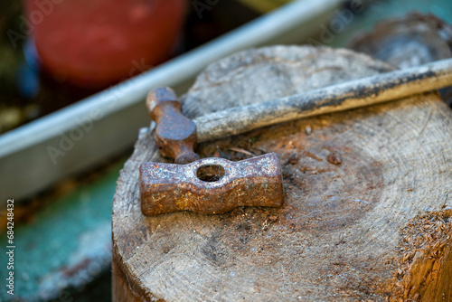 close up of an rusty metal