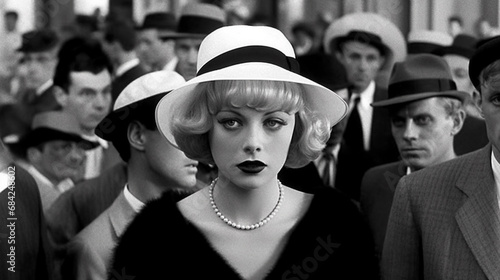 Fictitious scene from a 1950's style black and white movie AI generative