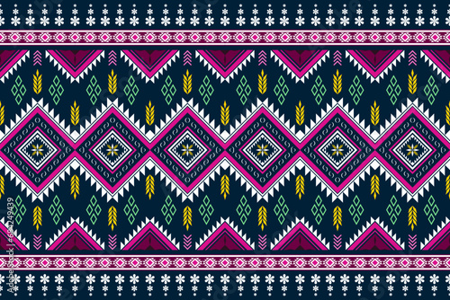 Geometric design fabric pattern, seamless, wallpaper, clothing, carpet, fiber, yarn and shawl. Asian Indian. Abstract background.