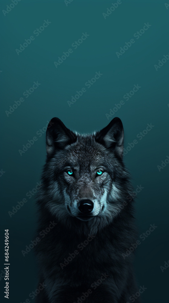 Ultra minimalism photography of a wolf, phone background created with Generative Ai Ultra minimalism photography of a wolf, phone background created with Generative Ai