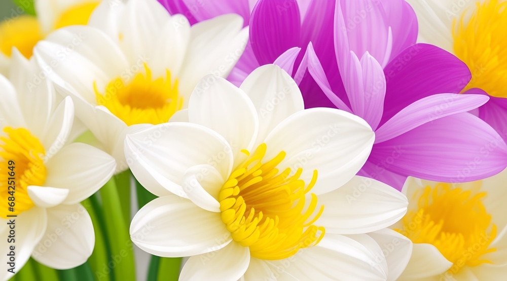 Naklejka premium white and yellow flowers