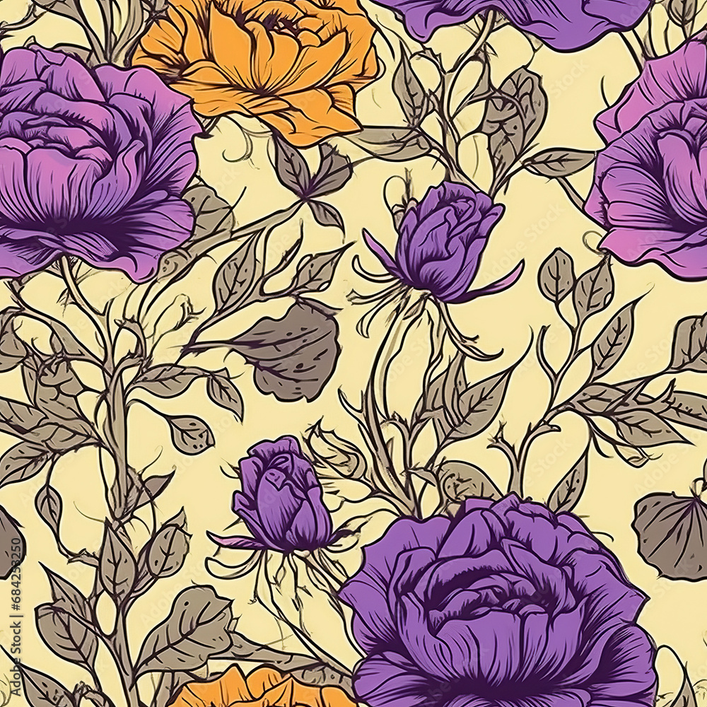 Tile with flowers as background and to fill areas in soft colors, ai, Tile with flowers as background and to fill areas in soft colors, ai,