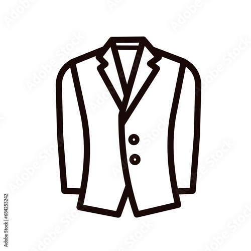 jacket, suit - vector icon