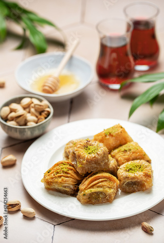 Assortment of Turkish baklava dessert