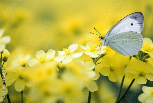 Beautiful Clouded Sulfur butterfly on the flower close up © pilipphoto