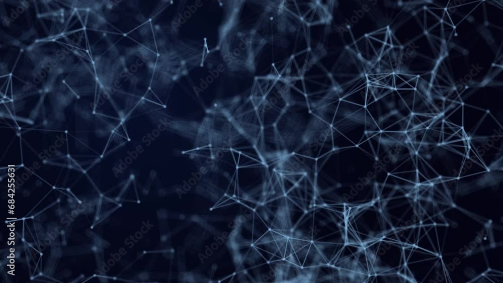Slowly moving connecting particles, complex structure, abstract animated background, plexus, noise, 3d rendering Slowly moving connecting particles, complex structure, abstract animated background, plexus, noise, 3d rendering