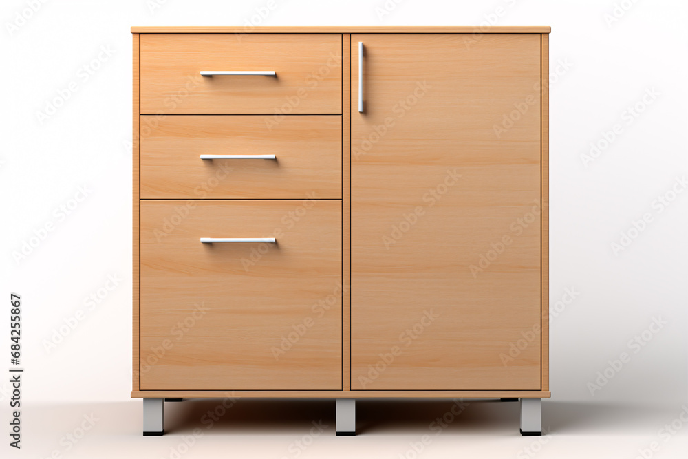 An isolated white-backgrounded cubicle cabinet on display. An isolated white-backgrounded cubicle cabinet on display.