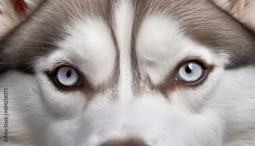 Macro shot of innocent eyes of  Siberian Husky