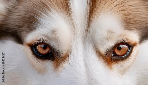 Macro shot of innocent eyes of Siberian Husky