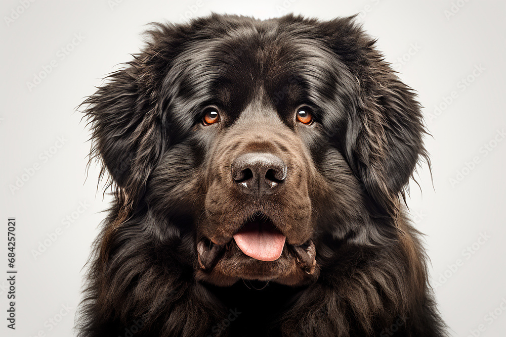 Tibetan Mastiff close-up portrait. Adorable canine studio photography. Tibetan Mastiff close-up portrait. Adorable canine studio photography.