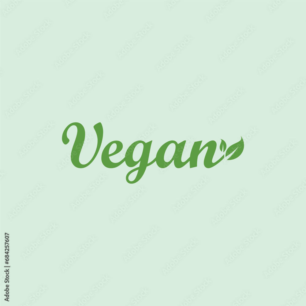 vegan writing typography design logo vegan writing typography design logo